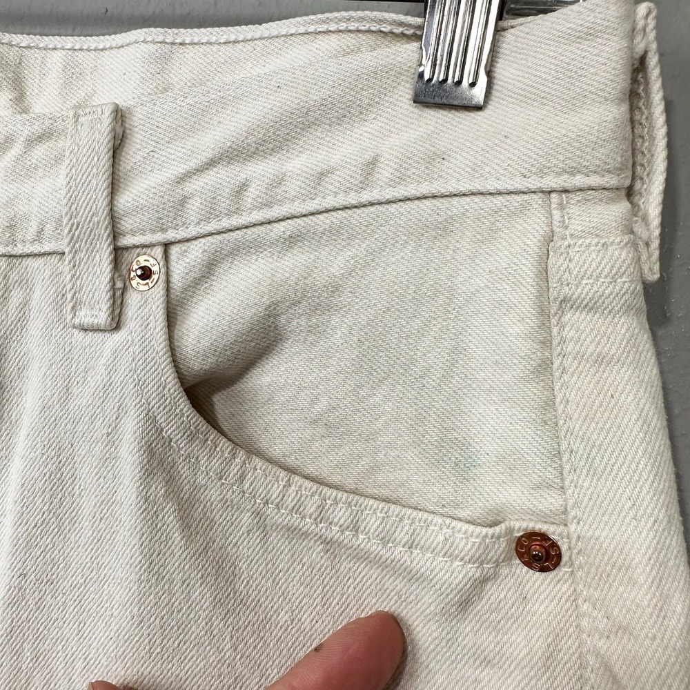 Levi's 501 Jeans Mens 30x32 Ivory Vintage 90s Made in USA Straight Leg Denim - Picture 3 of 12